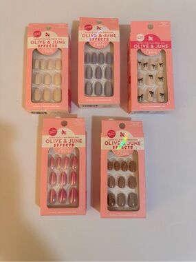Press-On Nails - Pink, Purple, Brown, Cream, Gray